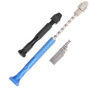 Trapano Manuale per Gioielli, Acciaio, Set 0,6-2,0mm per Resina | Plastica e Perline, Otto Punte, Uso Fai e Lavori Manuali, Nero e Blu