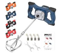 Trapano Miscelatore Elettrico 2100W, Miscelatore per Malta e Cemento Portatile, Agitatore M14 Regolabile, Frusta Professionale per Vernice, Boiacca, Malta, Cemento e Foraggio, Colla, Calcestruzzo(Blu)