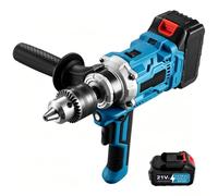 Trapano Mixer a Batteria, 2-in-1 Trapano & Miscelatore Cemento, 2 Velocità | Trapano Mixer con Manico 180°, Mandrino 3 Griffe, Luce LED e Prolunga per Cemento, Intonaco e Vernice(1-Battery)