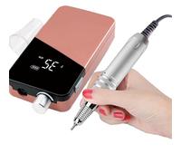 Trapano Per Unghie Con Display Digitale Hd Da 35000 Giri/min, Set Di Lucidatrici Per Unghie Elettriche Senza Fili Portatili Da 25 W Strumenti Per Manicure Professionali,rosegold