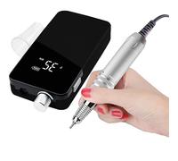 Trapano Per Unghie Con Display Digitale Hd Da 35000 Giri/min, Set Di Lucidatrici Per Unghie Elettriche Senza Fili Portatili Da 25 W Strumenti Per Manicure Professionali,black