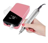 Trapano Per Unghie Con Display Digitale Hd Da 35000 Giri/min, Set Di Lucidatrici Per Unghie Elettriche Senza Fili Portatili Da 25 W Strumenti Per Manicure Professionali,pink