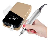 Trapano Per Unghie Con Display Digitale Hd Da 35000 Giri/min, Set Di Lucidatrici Per Unghie Elettriche Senza Fili Portatili Da 25 W Strumenti Per Manicure Professionali,gold