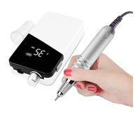 Trapano Per Unghie Con Display Digitale Hd Da 35000 Giri/min, Set Di Lucidatrici Per Unghie Elettriche Senza Fili Portatili Da 25 W Strumenti Per Manicure Professionali,white