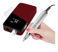 Trapano Per Unghie Con Display Digitale Hd Da 35000 Giri/min, Set Di Lucidatrici Per Unghie Elettriche Senza Fili Portatili Da 25 W Strumenti Per Manicure Professionali,red