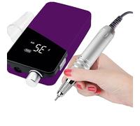 Trapano Per Unghie Con Display Digitale Hd Da 35000 Giri/min, Set Di Lucidatrici Per Unghie Elettriche Senza Fili Portatili Da 25 W Strumenti Per Manicure Professionali,purple