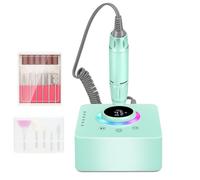 Trapano per Unghie Ricaricabile Cordless 45000 Rpm, Set Professionale per Manicure e Pedicure Alimentato Via Usb con Regolazione della Velocità, Lima e Buffer per Unghie Acriliche e Smalto Gel, green