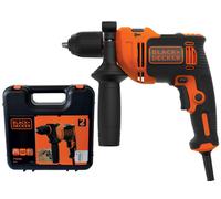 Black & Decker Trapano percussione 2 velocità meccaniche 710W mandrino autoserrante con valigetta e accessori - BEH710KQS