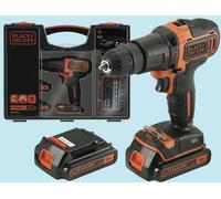 TRAPANO PERCUSSORE BLACK & DECKER 2 BATTERIE LITIO 18 V - BDCHD18BOA + ACCESSORI
