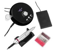 Trapano professionale for manicure 45000 giri/min Trapano elettrico for unghie Bianco Rosa Viola Levigatrice for unghie Gel for cuticole Rimuovi(DMJ-203-Black)