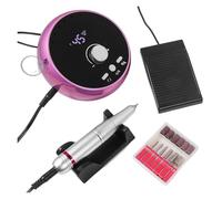 Trapano professionale for manicure 45000 giri/min Trapano elettrico for unghie Bianco Rosa Viola Levigatrice for unghie Gel for cuticole Rimuovi(DMJ-203-Purple)