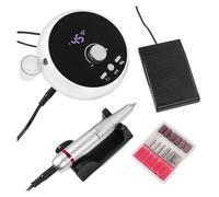 Trapano professionale for manicure 45000 giri/min Trapano elettrico for unghie Bianco Rosa Viola Levigatrice for unghie Gel for cuticole Rimuovi(DMJ-203-White)