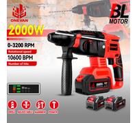 TRAPANO SCALPELLATORE MARTELLO DEMOLITORE TASSELLATORE SDS PLUS CON 2 BATTERIES