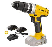 Trapano Senza Filo 20V + 2 Batterie Litio 2AH + Caricatore Veloce VITO EGO LI