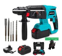 Trapano Tassellatore2 Batterie Martello Demolitore a Percussione 48Vf SDS