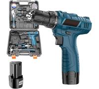 trapano, Trapano avvitatore a batteria 12V 2 velocità cacciavite elettrico 28 pezzi set di accessori for mattoni, legno, acciaio, muratura