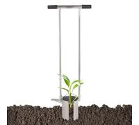 Trapiantatore da giardino - Fioriera per bulbi con manico lungo | Strumento per piantare manualmente | di profondità | Poggiapiedi | Ideale per erbacce | Per piantine di ortaggi | aiuole |