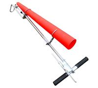 Trapiantatrice per piantine delicate e sottili, con doppio manico in acciaio inox e tubo guida da 4 cm, strumento manuale per il trapianto che salva la schiena, ideale per giardinieri