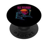 Trapianto Le Mie Cicatrici Raccontare una Storia Vintage Mens Chirurgia Patien PopSockets PopGrip Adesivo