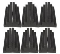 Trappa Bassi Acustica Angolare Trapezoidale Nera 12 Pezzi in Spugna | Riduce il Riverbero, Assorbe i Bassi negli Angoli, per Pareti di Studi Domestici, Cinema e Gaming