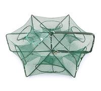 Trappola da pesca a rete esagonale pieghevole con 6 fori per pesce gambero minnow granchio esche