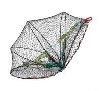 Trappola da pesca efficiente per aragoste e gamberetti, design pieghevole, con rete in nylon resistente e filo di acciaio per una maggiore stabilità (25 cm)