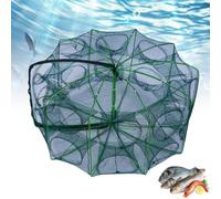 Trappola da pesca pieghevole a doppio strato, trappola da pesca portatile, per pesci, pesciolini, granchi, gamberi, gamberi, gamberetti, aragoste, anguille (30,5 x 68,5 cm)