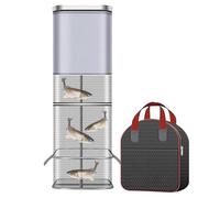 Trappola da pesca, rete da pesca, design robusto, struttura pieghevole, portatile, apertura spaziosa, funzione versatile, borsa a rete per uso quotidiano, principianti, 23 x 23 x 1,5 cm