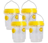 Trappola delle, trappola per le vespe, giacca gialla di plastica da 4 pezzi, killer di portatile con manico appeso, trappole per vespe riutilizzabili all'aperto appeso per giardino, prato, ca