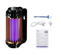 Trappola elettrica per insetti e zanzare con luce viola - Lampada anti-mosche efficace per uso domestico ed esterno(Black)