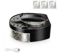 Trappola Elettrica per Mosche 360° da Parete, Silenziosa, Batteria Ricaricabile 72h USB, con 3 Esche, Anti Zanzare per Cucina Casa Ristorante