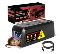 Trappola elettrica per topi elettrica 2800 V ad alta tensione, grande design di ingresso per ratti e topi, uccide ratti istantaneamente e senza dolore, riutilizzabile, igienica