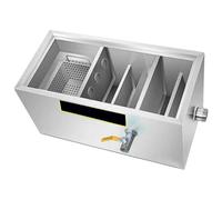 Trappola for Grassi Commerciale con Cestello Filtrante Rimovibile e Deflettore, Separatore Olio-acqua in Acciaio Inox for Sottolavello in Cucina di Ristorante(Medium)