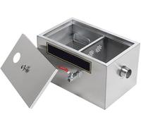 Trappola Grassi Commerciale, Separatore Acqua/Olio Acciaio Inossidabile Resistente con Cestello Filtro Rimovibile, per Ristorante sotto Lavello, Fabbrica, Trattamento Acque Reflue Hotel,50×29×29cm
