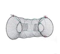 Trappola in rete nera a doppio ingresso pieghevole per rane, gamberi, aragoste, rete in nylon, 30 x 55 cm