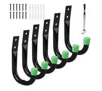 Trappola per attrezzi da parete da garage, 6 pezzi / cassaforme per capannone con ganci da parete da garage, ganci per bicicletta, utility supporto per scala sospesa, bicicletta, tubo durevole