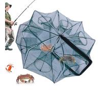 Trappola per esche da pesca piegata, pieghevole - Rete da pesca pieghevole - gabbia stabile da pesca, gabbia pieghevole versatile in rete, 8 fori per
