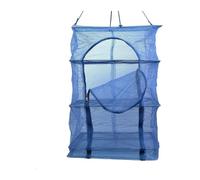 Trappola per esche da pesca, Rete for asciugare gli alimenti pieghevole in rete blu a 5 strati con cerniera e gancio for
