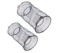 Trappola per Esche Pieghevole 2 Pezzi, Grande Capacità, Metallo e Nylon