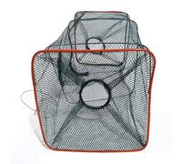 Trappola per gamberi in nylon portatile pieghevole granchi aragoste d acqua dolce gabbia a maglia esche da pesca con due fori