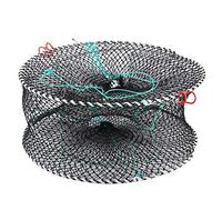 Trappola per granchi a tre ingressi, grande trappola per gamberi Trappole a rete per granchi pieghevoli portatili per granchi blu Esca per granchi Aragosta Gamberi Gamberetti Rete per pesci 17,7 polli