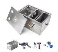 Trappola per Grassi Commerciale, Intercettatore in Acciaio Inossidabile con Ingresso Superiore, Intercettatore per Grassi Sottolavello per Ristoranti, Fabbriche, Cucine Domestiche/50*30*30Cm/20*12*12I