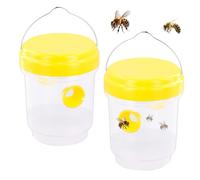 Trappola per Insetti Riutilizzabile, 2 Pezzi Trappola per Api Calabroni, Trappola Viva da Appendere, Catcher per Insetti Vespe Api Calabroni per Esterni & Interno Giardino Balcone (Giallo)