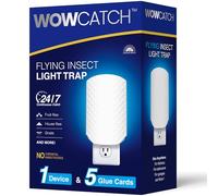 Trappola per insetti volanti per interni, trappola per moscerini, mosche della frutta e mosche domestiche, trappola per luce UV blu aggiornata con carte adesive, silenziosa e senza disordine, 1