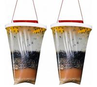 Trappola per mosche da appendere all'esterno, sacchetti usa e getta, efficace per uccidere mosche con esca atossica, per fienili, fattorie, giardini e patio, soluzione resistente per il controllo dei
