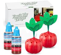 Trappola per mosche della frutta (2 pezzi) 2 in 1 design con trappola adesiva per mosche da interno, altamente efficace, per uso domestico e cucina, esche e trappole adesive incluse, trappola per