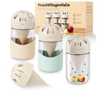 Trappola per mosche della frutta, 3 pezzi, per la cucina, riutilizzabile, in vetro, trappola decorativa per mosche, efficace soluzione permanente, antiscivolo