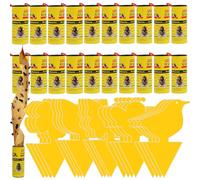 Trappola per Mosche Set, Onlvmyur 20pz Acchiappa Mosche Giallo e 20 Rotolini Trappole Mosche Carta Moschicida per Esterni Interni Uso di Mosche Zanzare e Altri Insetti Volanti