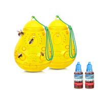 Trappola per mosche X2, a forma di pera, per interni, non tossica, riutilizzabile, cattura mosche e vespe, per cucina, soggiorno, impianto