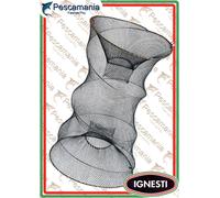 Trappola per pesci in rete maglia mm10 ø60cm 130cm